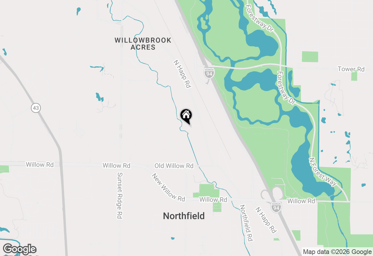 Map of 2058 Suffork Road, Northfield, IL 60093