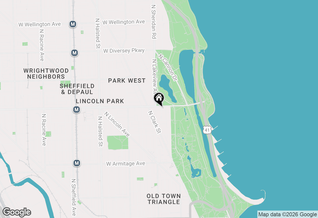 Map of 345 W Fullerton Parkway #503, Chicago, IL 60614