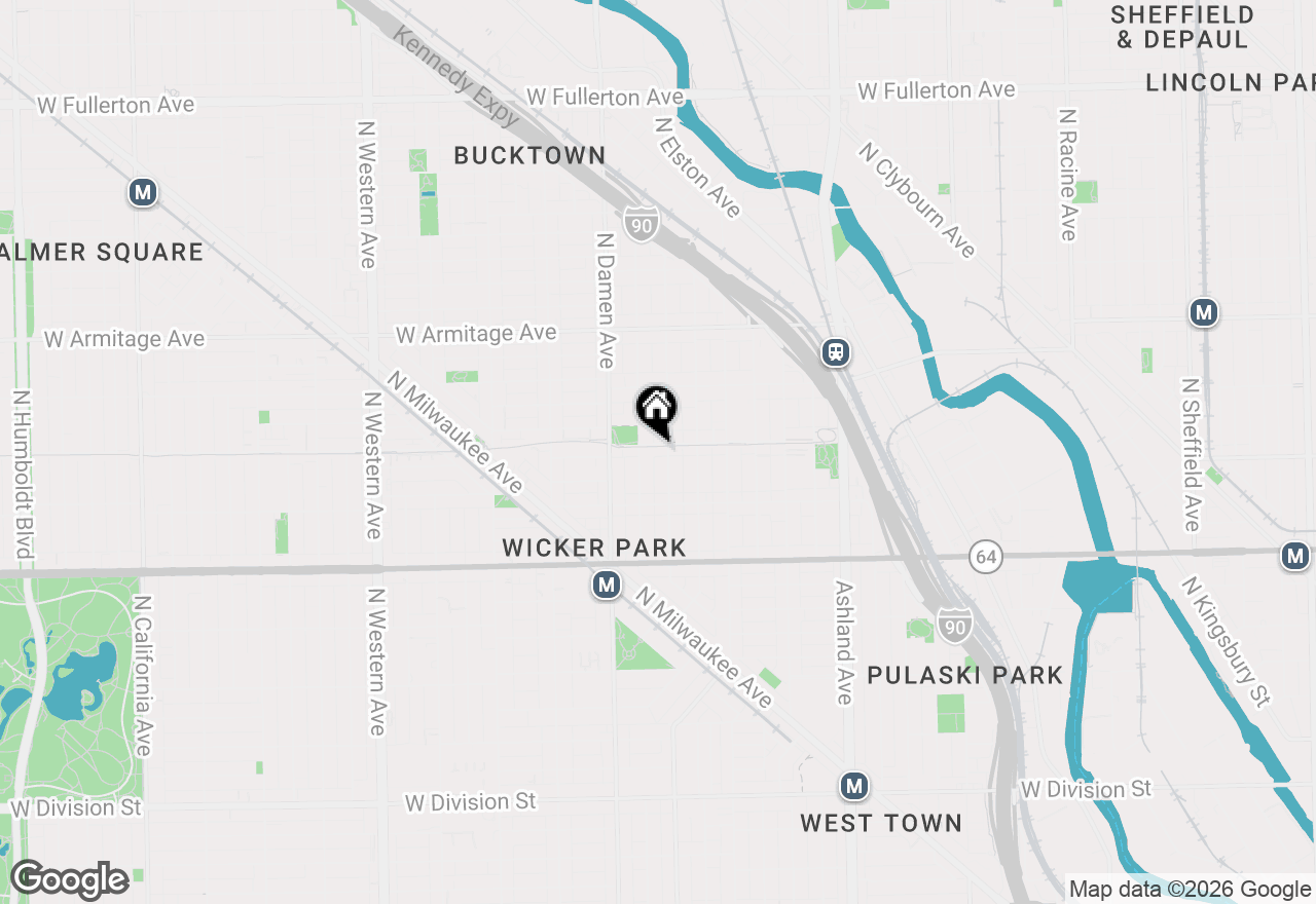 Map of 1750 N Wolcott Avenue #201, Chicago, IL 60622