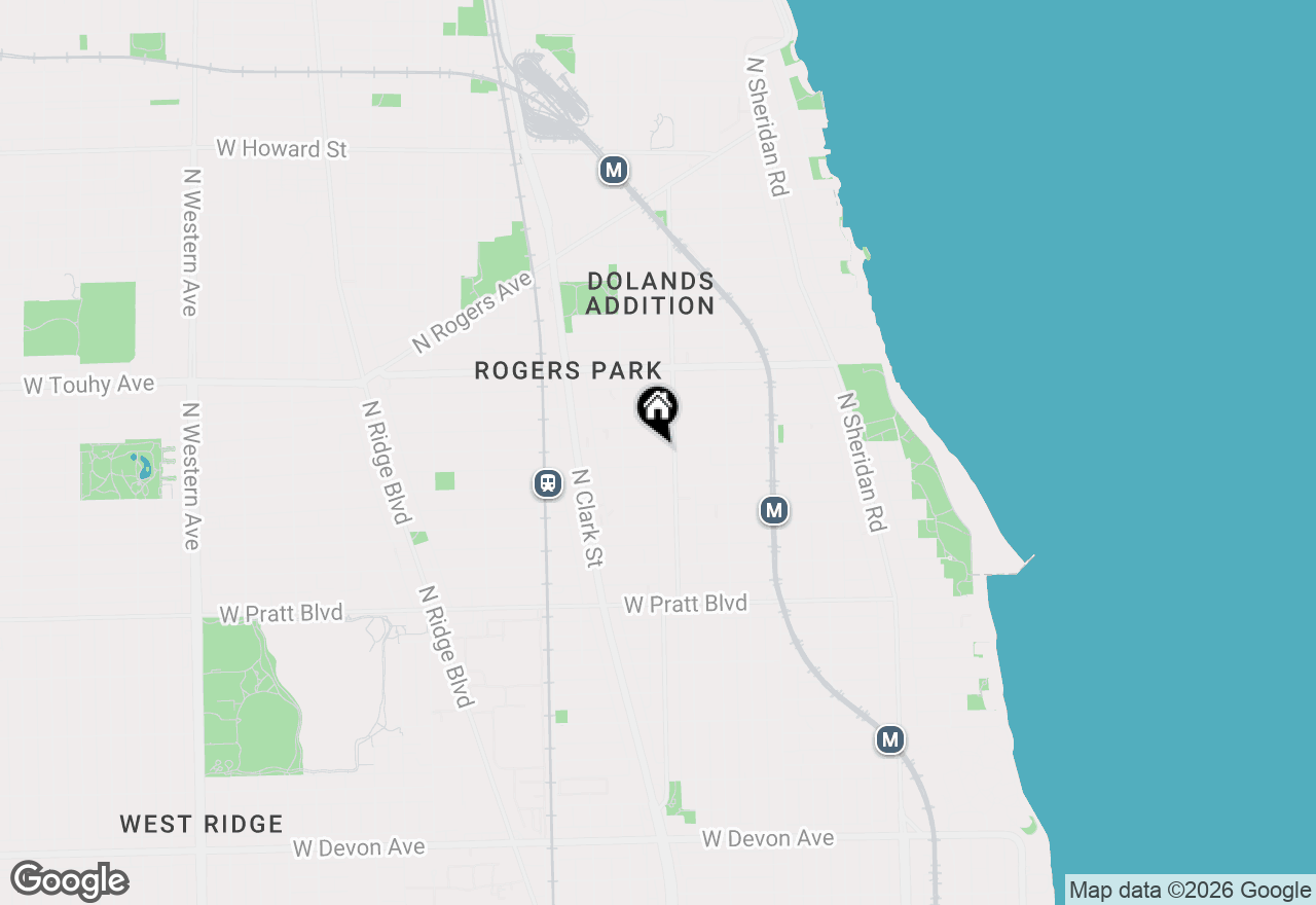 Map of 1615 W Greenleaf Avenue #F, Chicago, IL 60626