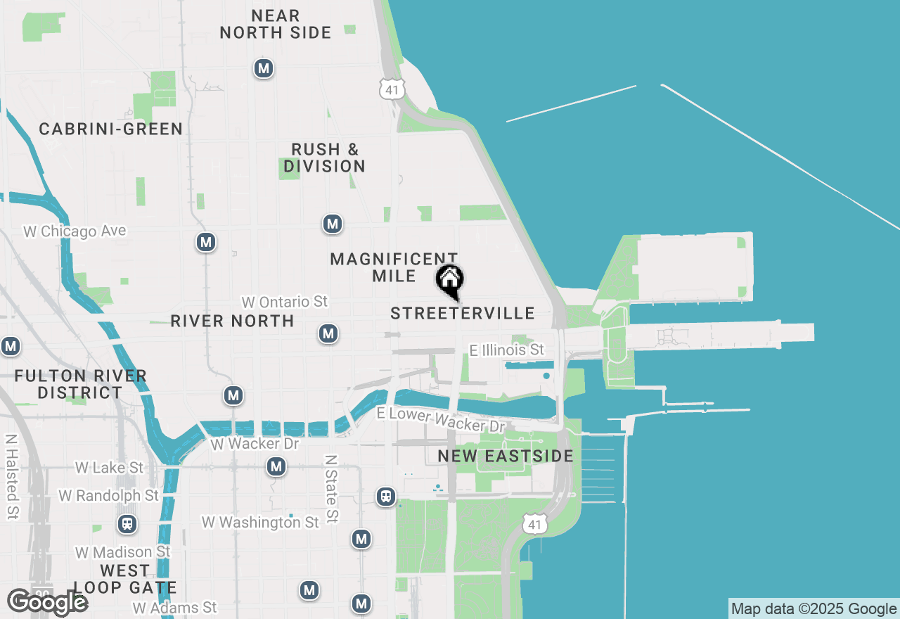 Map of 600 N Fairbanks Court #1607, Chicago, IL 60611