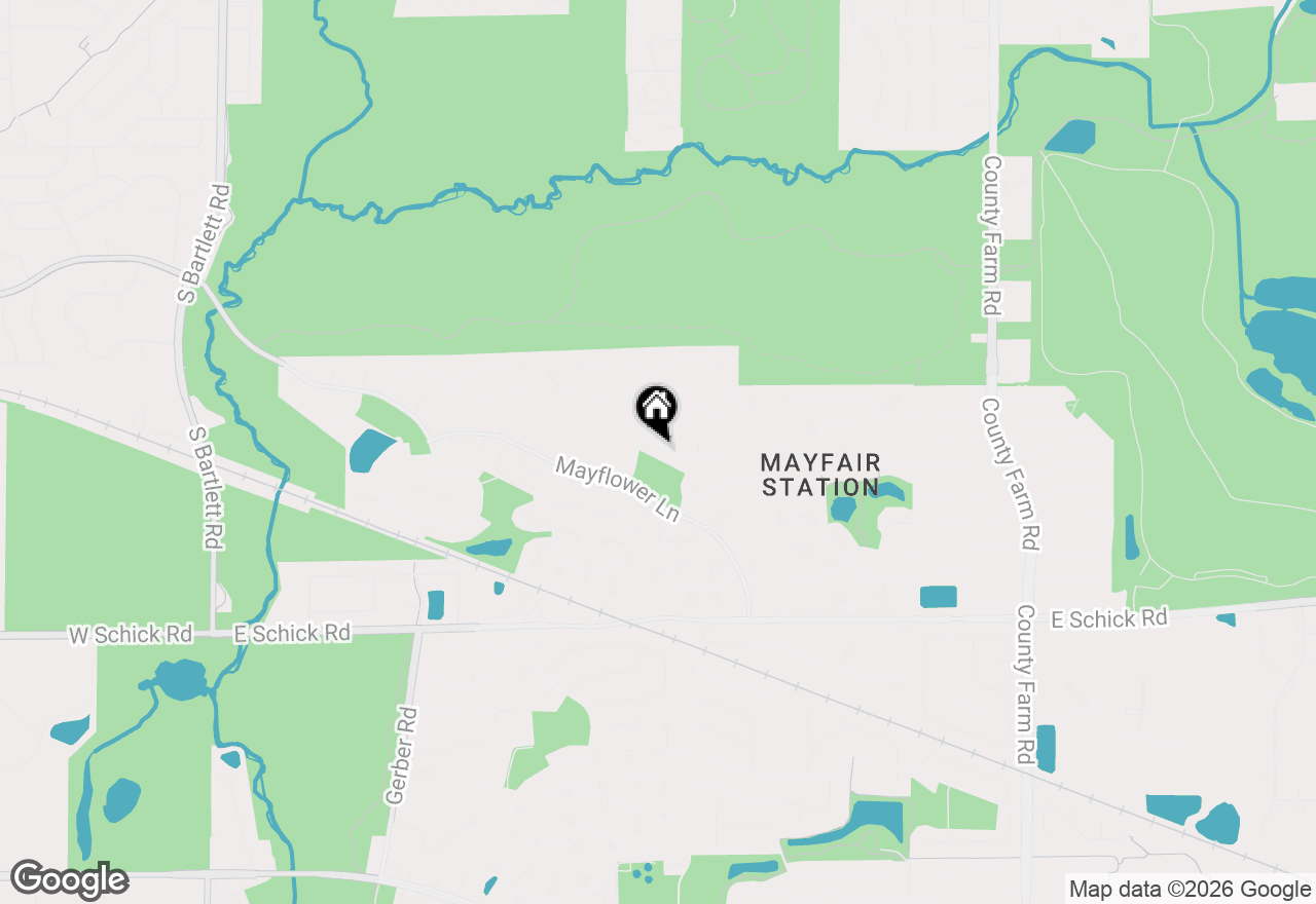 Map of 411 Belmont Lane, Bartlett, IL 60103