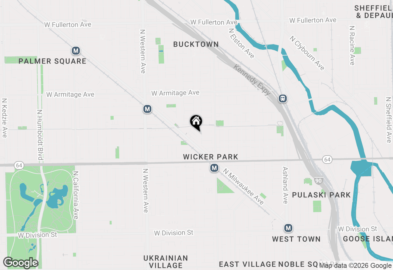 Map of 1736 N Hoyne Avenue, Chicago, IL 60647
