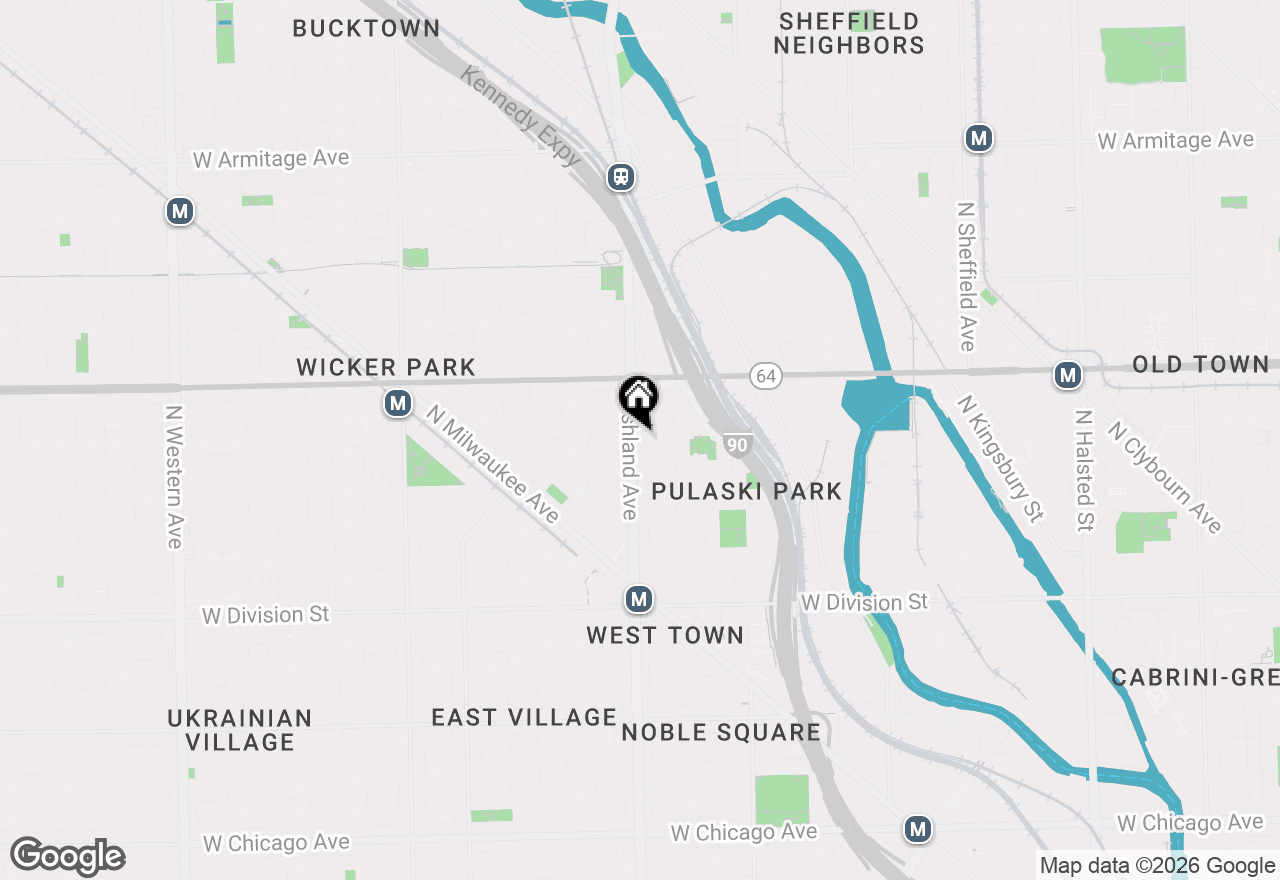 Map of 1457 N Ashland Avenue #4S, Chicago, IL 60622