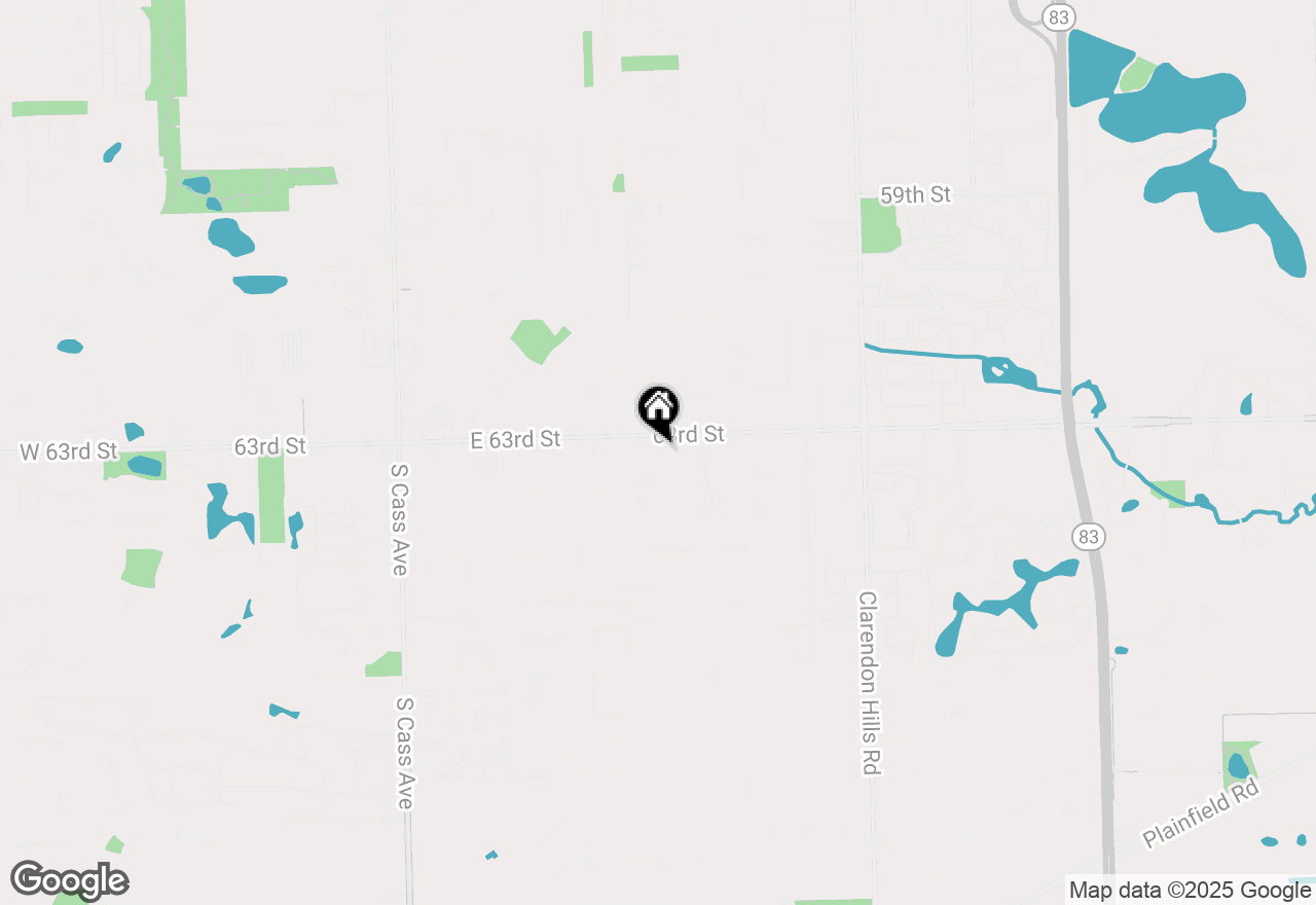 Map of 419 W 63rd Street, Clarendon Hills, IL 60514