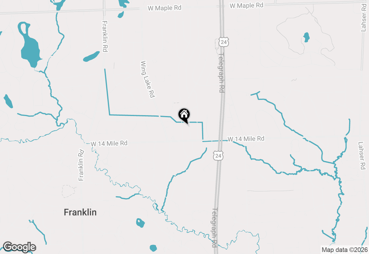 Map of 7381 Cathedral Drive, Bloomfield Hills, MI 48301