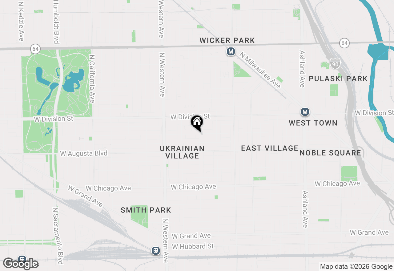 Map of 1056 N Leavitt Street #GR, Chicago, IL 60622
