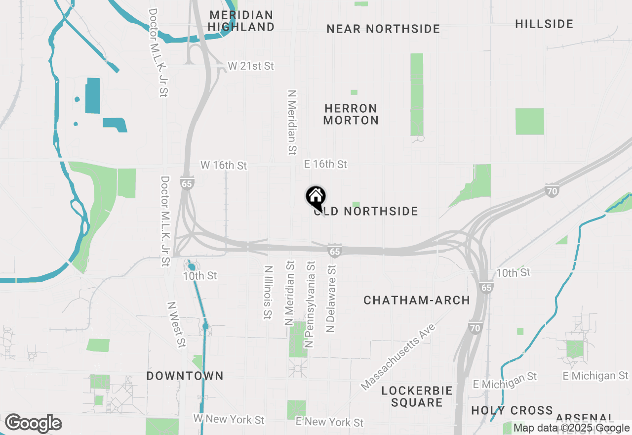 Map of 1309 N Pennsylvania Street #102, Indianapolis, IN 46202