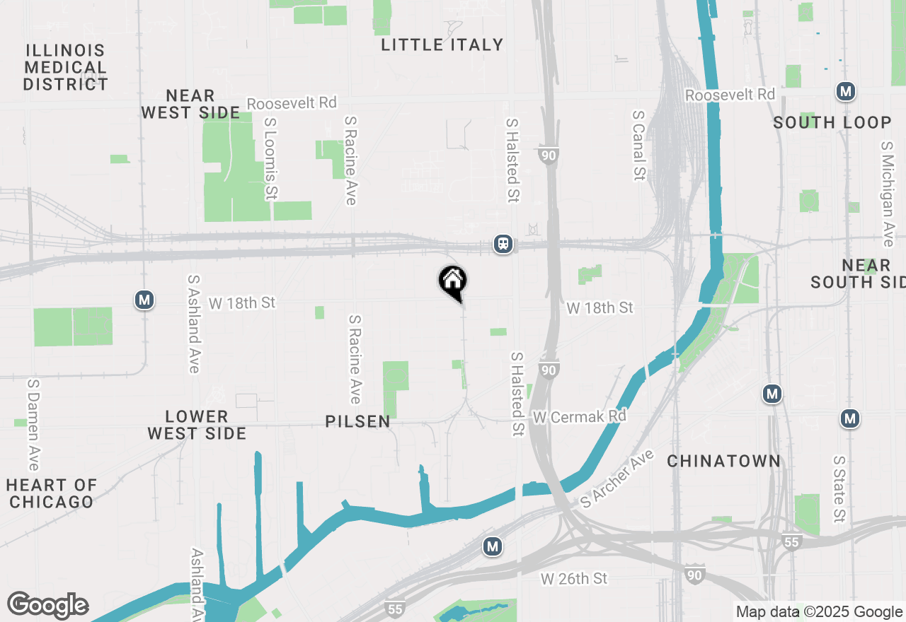 Map of 956 W 18th Place, Chicago, IL 60608