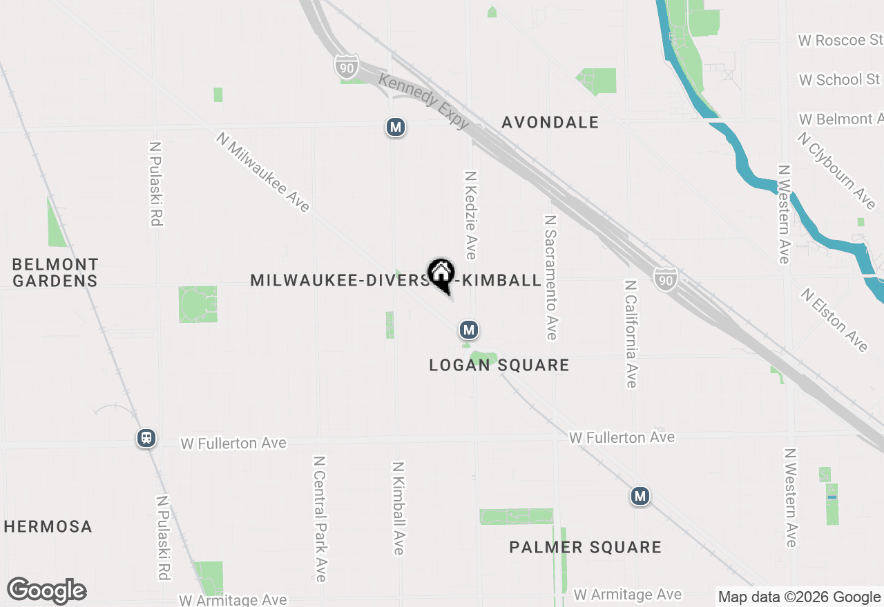 Map of 2716 N Sawyer Avenue #1B, Chicago, IL 60647