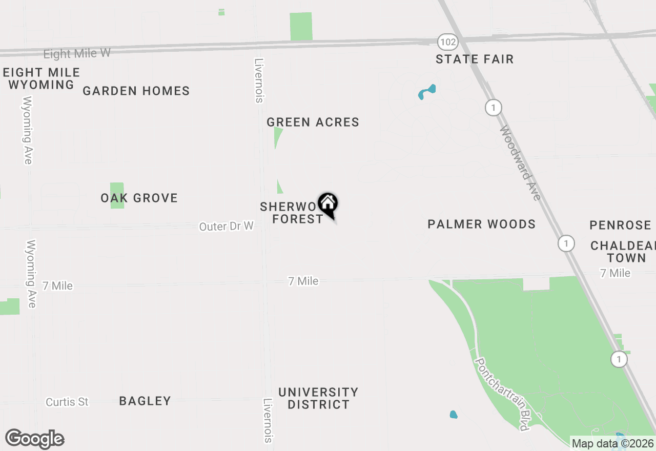 Map of 19435 Shrewsbury Road, Detroit, MI 48221