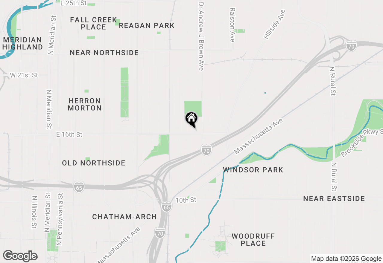 Map of 1608 Columbia Avenue, Indianapolis, IN 46202