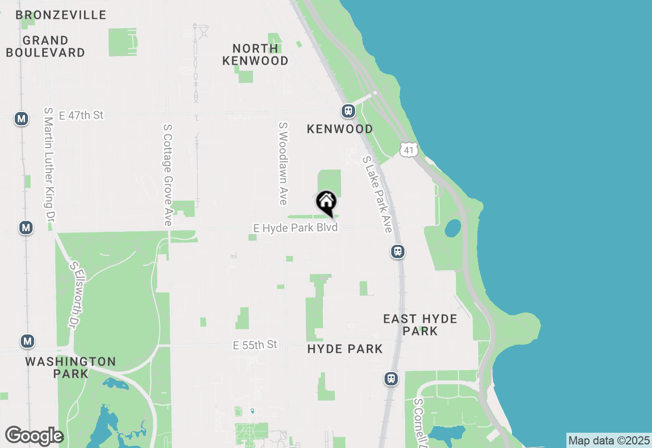 Map of 1348-1350 E Hyde Park Boulevard #2E, Chicago, IL 60615