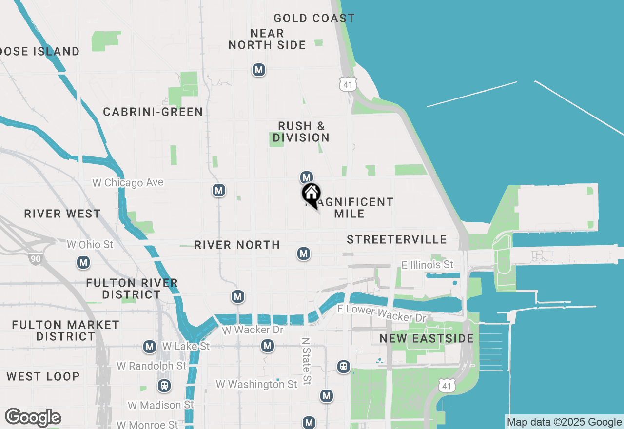 Map of 2 E Erie Street #1608, Chicago, IL 60611