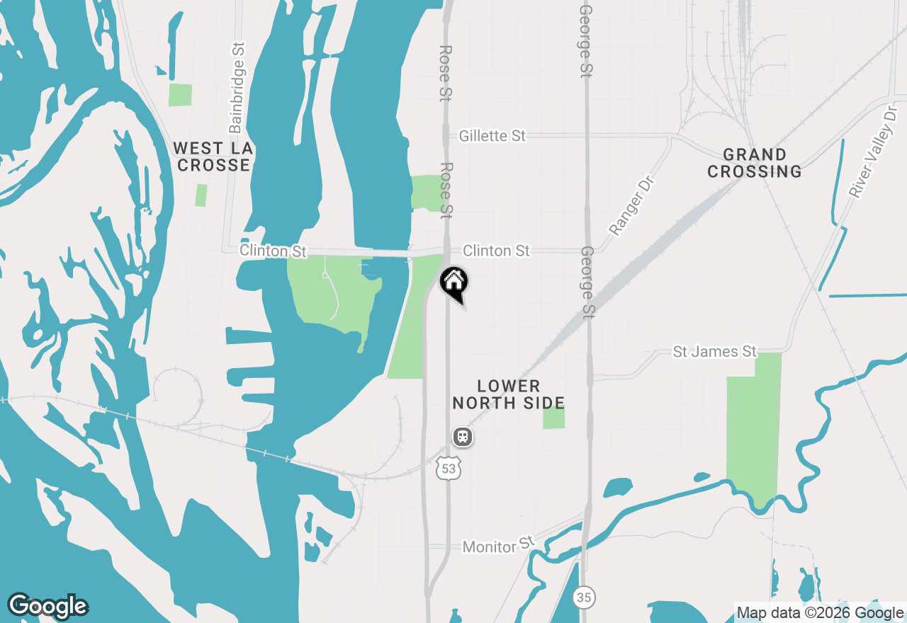 Map of 1022 Rose St, La Crosse, WI 54603