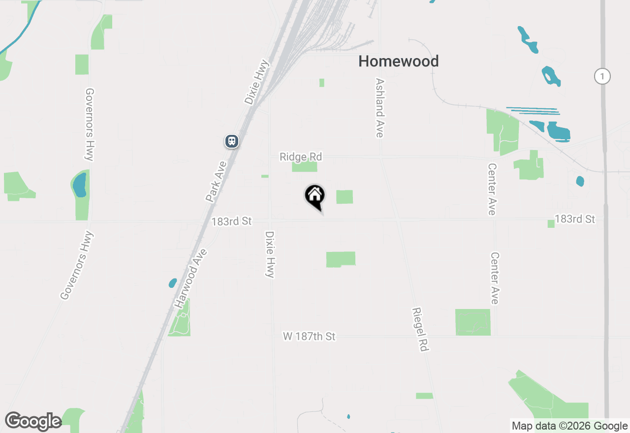 Map of 1828 183rd Street, Homewood, IL 60430