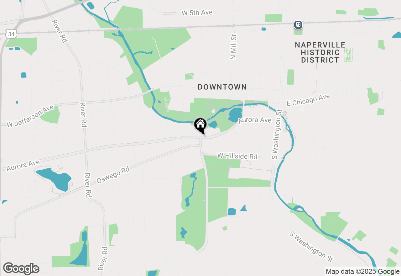 Map of 211 N West Street, Naperville, IL 60540