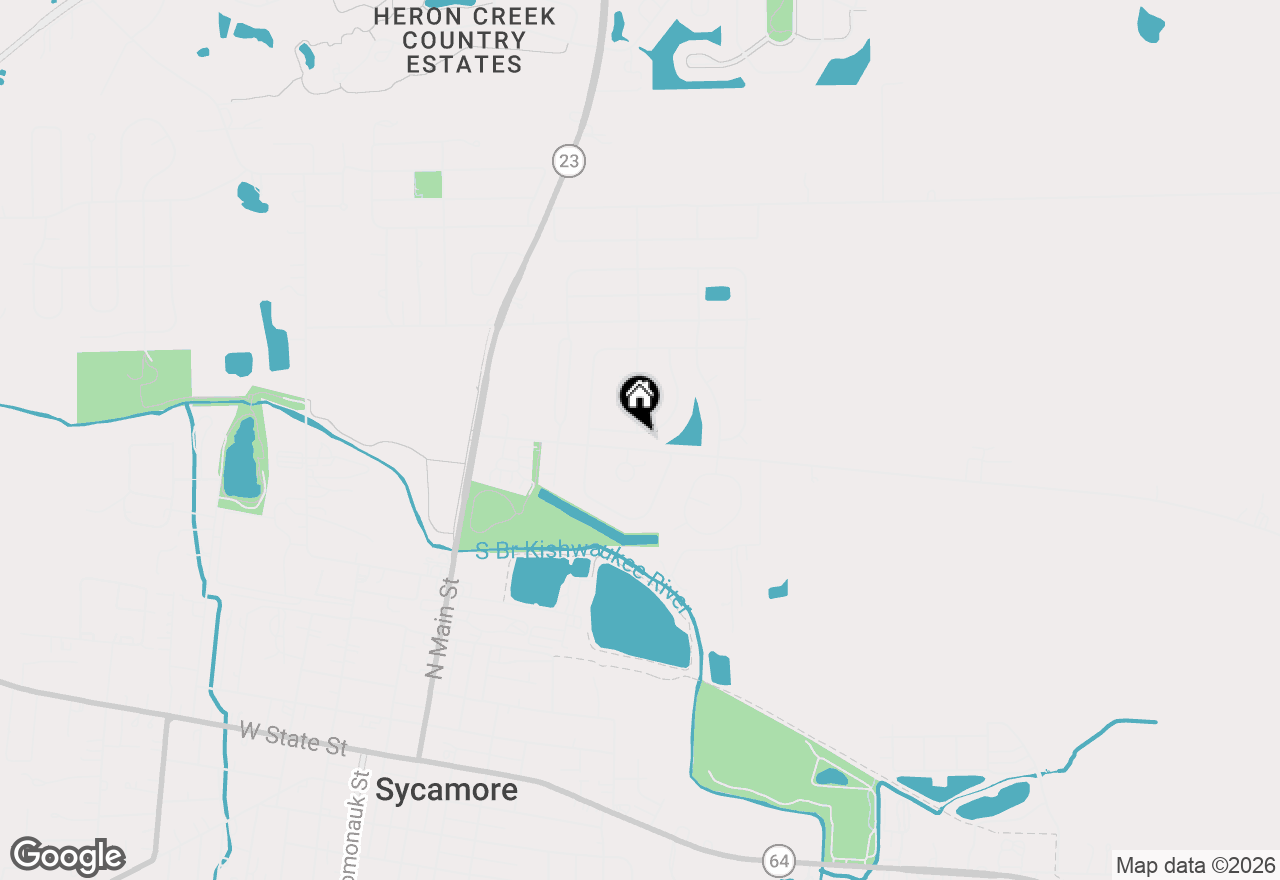 Map of 1102 Oxford Circle, Sycamore, IL 60178