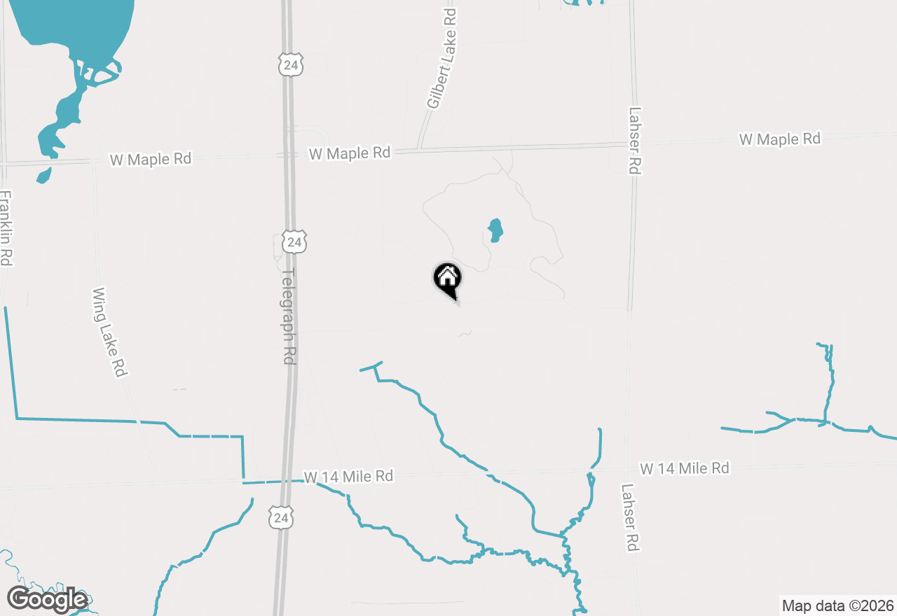 Map of 3903 Oakhills Drive, Bloomfield Hills, MI 48301
