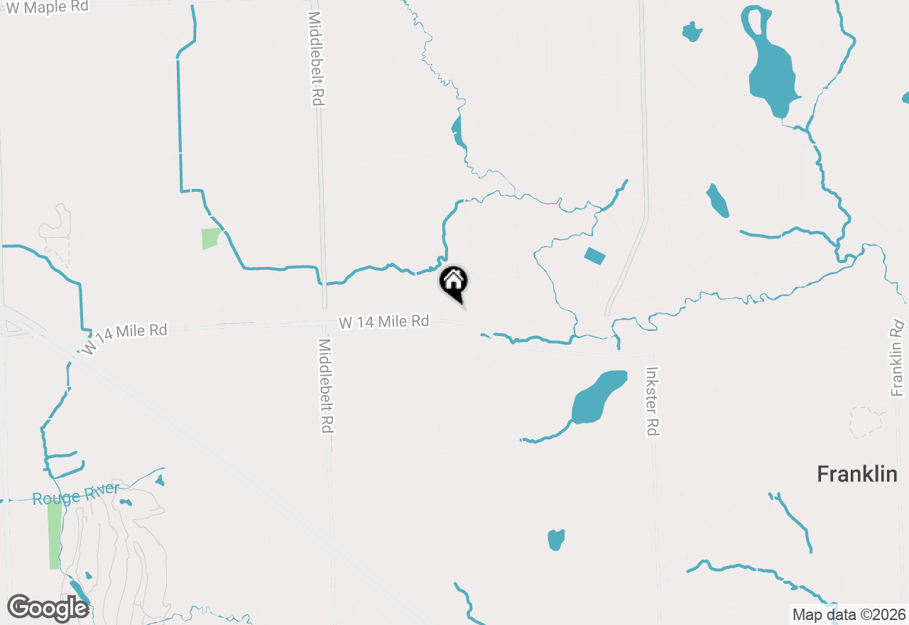 Map of 7374 Woodridge Road, West Bloomfield, MI 48322