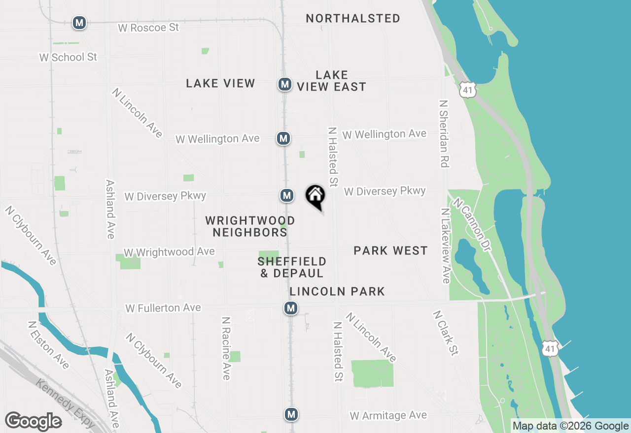 Map of 2705 N Mildred Avenue #3C, Chicago, IL 60614