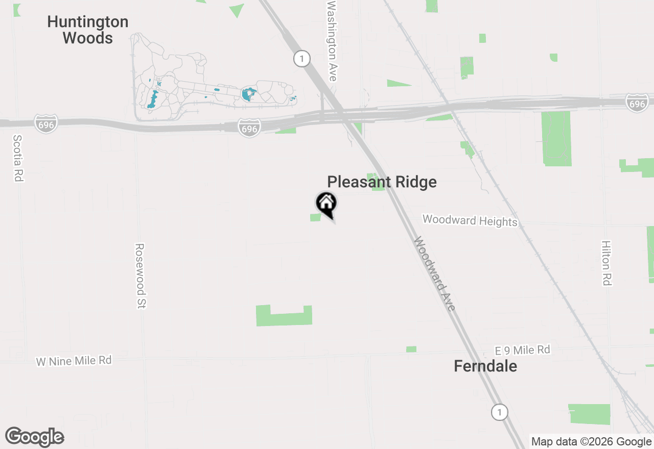 Map of 52 Cambridge Boulevard, Pleasant Ridge, MI 48069