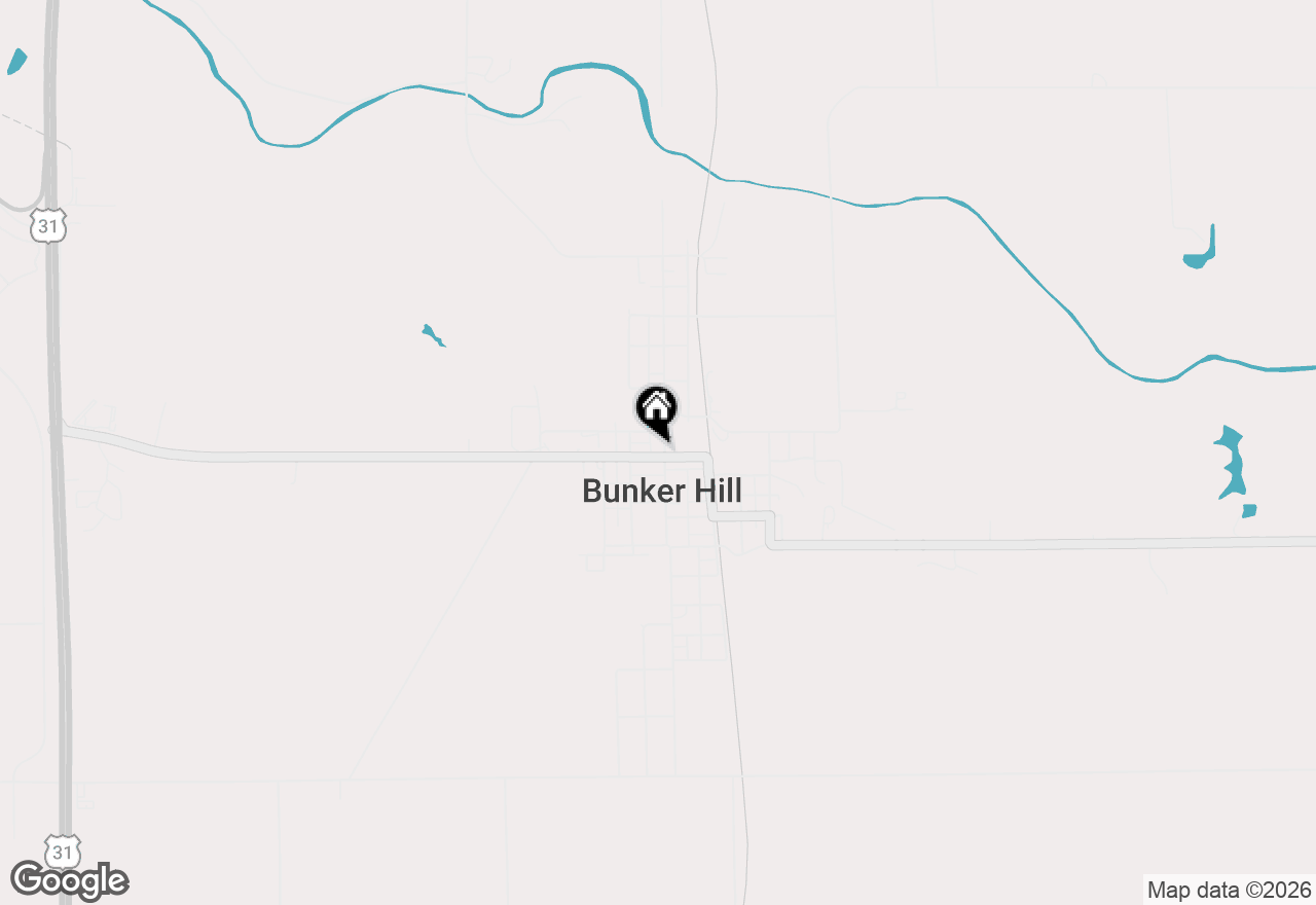 Map of 100 W Broadway Street, Bunker Hill, IN 46914