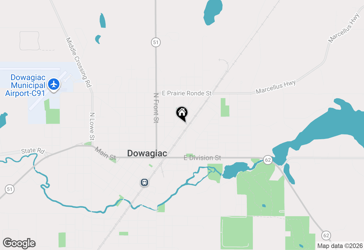 Map of 307 E Telegraph Street, Dowagiac, MI 49047