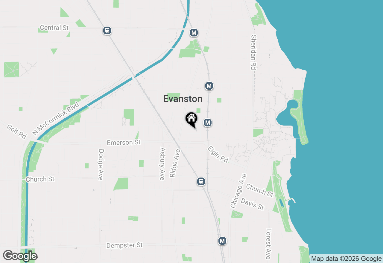 Map of 1025 Garnett Place, Evanston, IL 60201