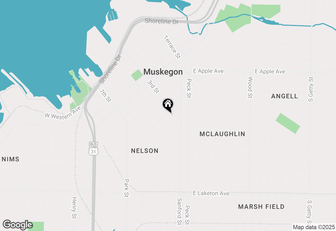 Map of 146 Strong Street, Muskegon, MI 49441