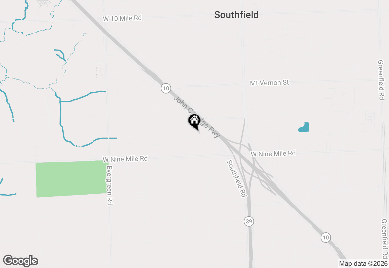 Map of 23456 Lee Baker Drive, Southfield, MI 48075