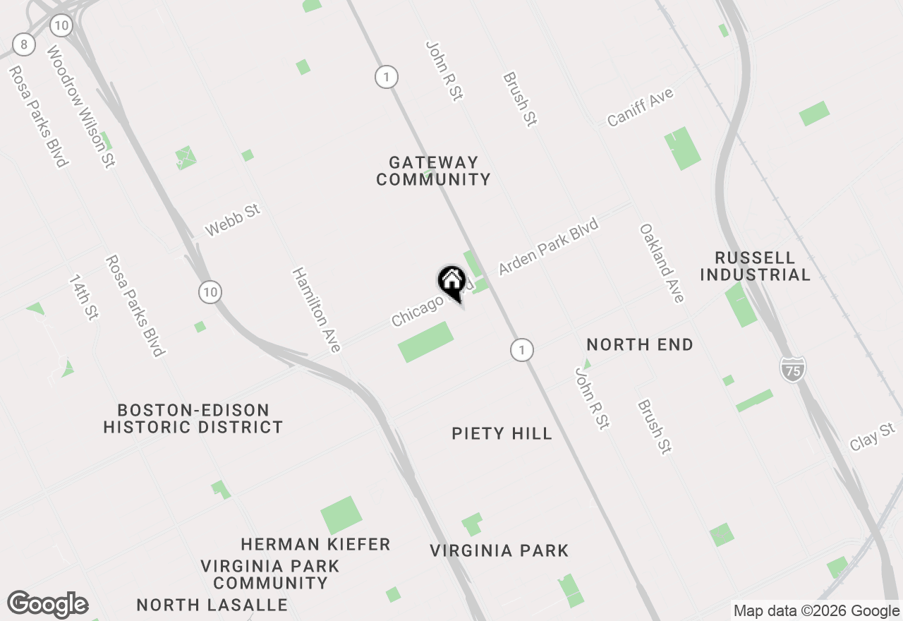 Map of 140 Longfellow Street, Detroit, MI 48202