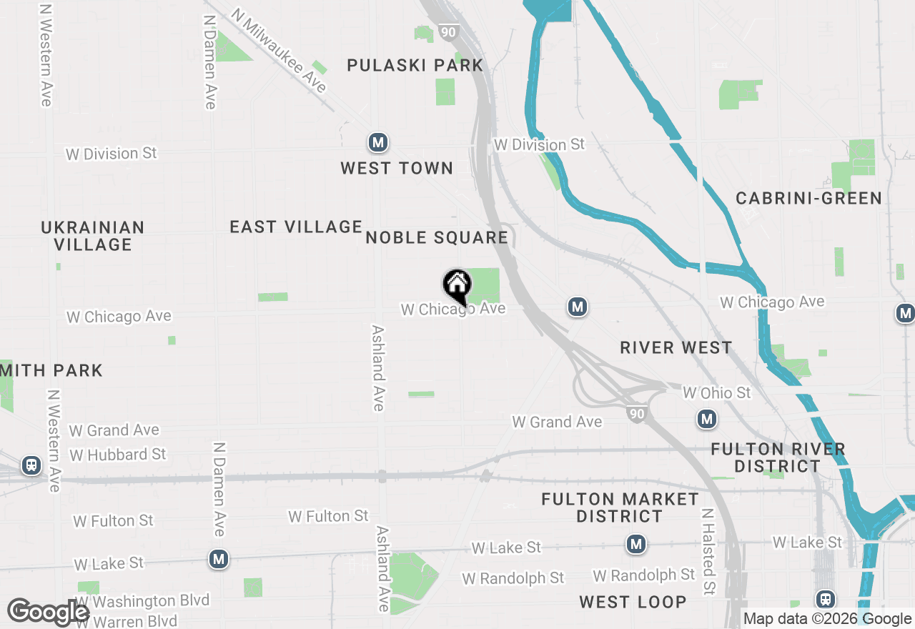 Map of 750 N Noble Street #F, Chicago, IL 60642