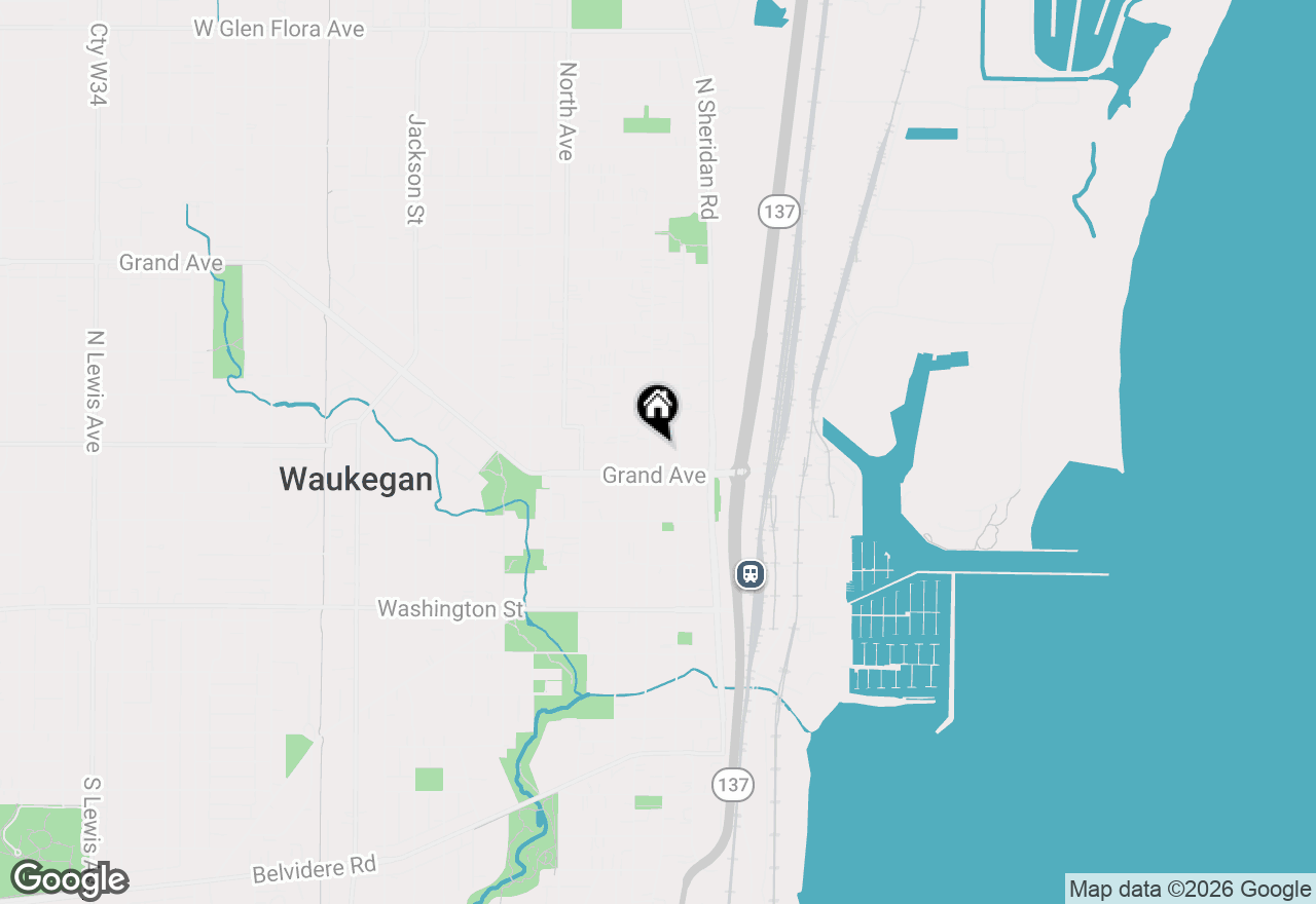 Map of 319 N County Street, Waukegan, IL 60085