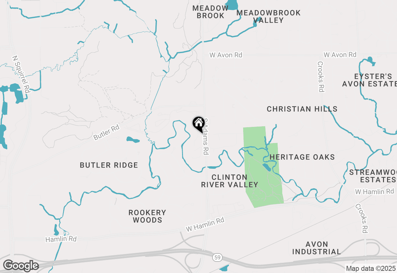Map of 1539 Charter Oak Drive, Rochester Hills, MI 48309