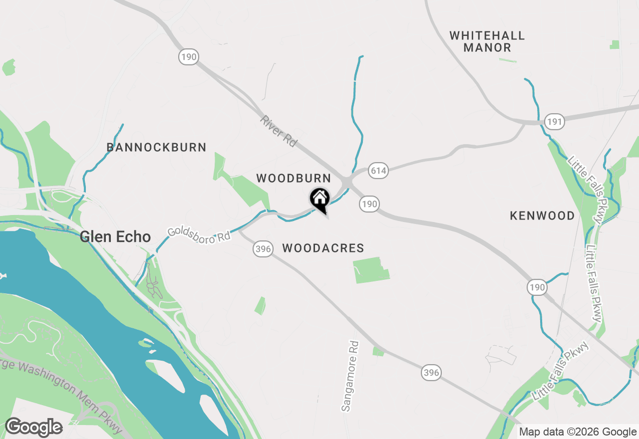 Map of 6019 Woodacres Drive, Bethesda, MD 20816