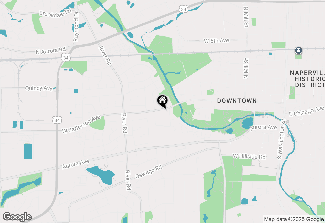 Map of 1140 W Jefferson Avenue, Naperville, IL 60540