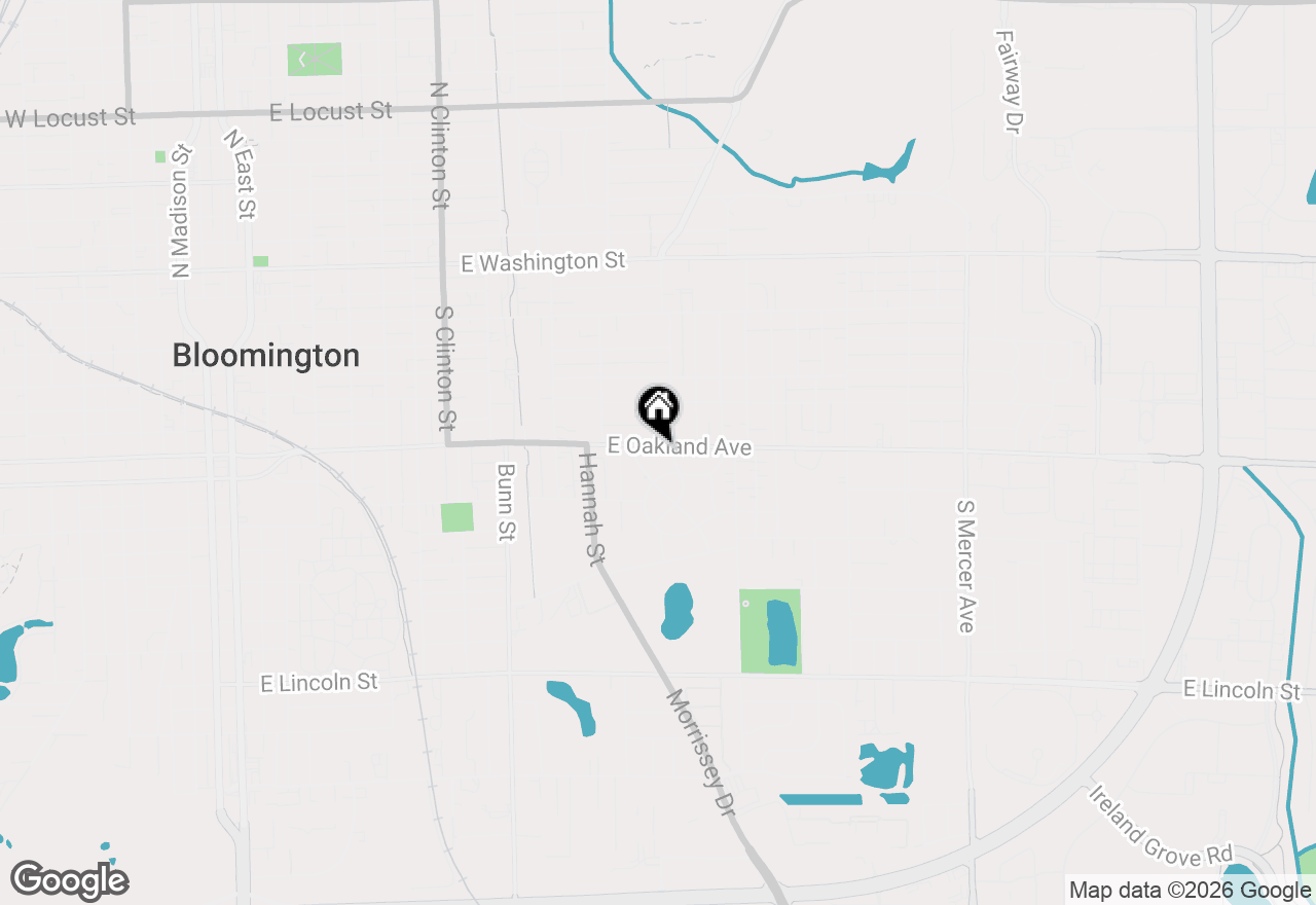 Map of 1223 E Oakland Avenue, Bloomington, IL 61701