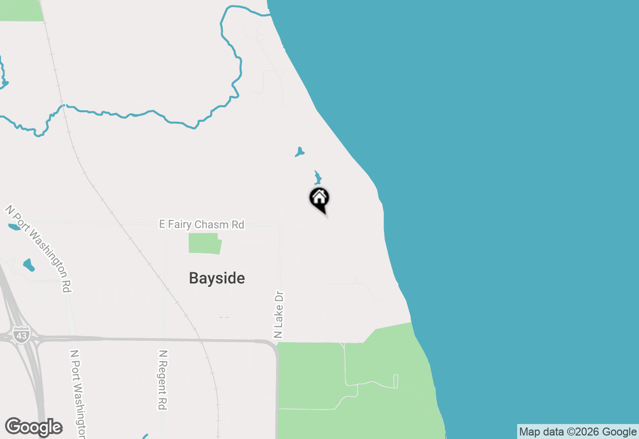 Map of 9200 N Tennyson Dr, Bayside, WI 53217