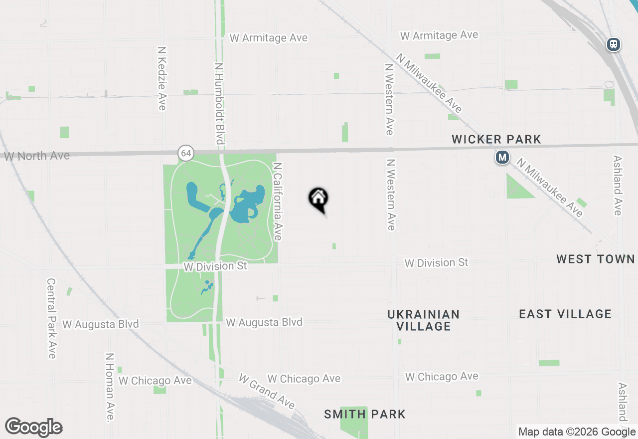 Map of 2636 W Evergreen Avenue #1, Chicago, IL 60622