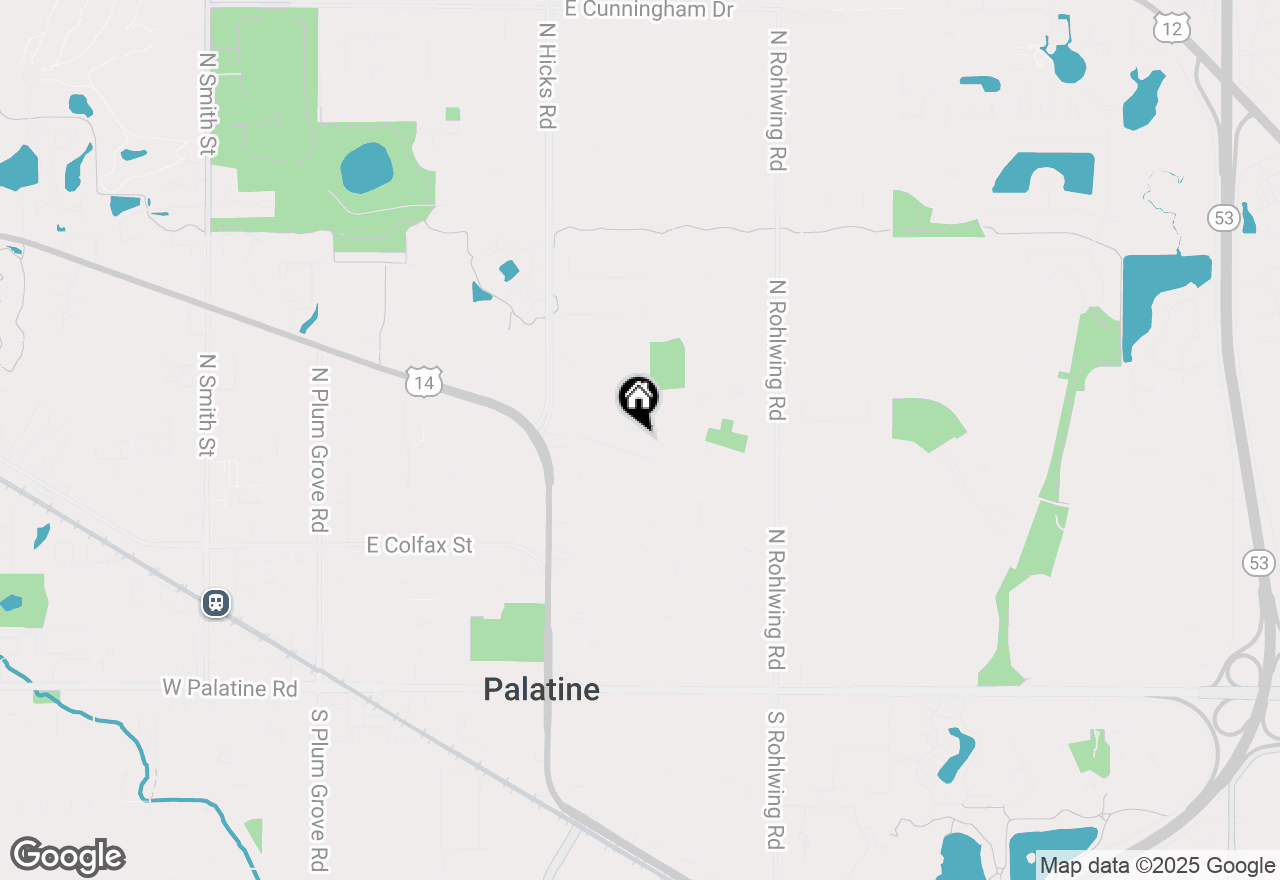 Map of 533 E Willow Court, Palatine, IL 60074