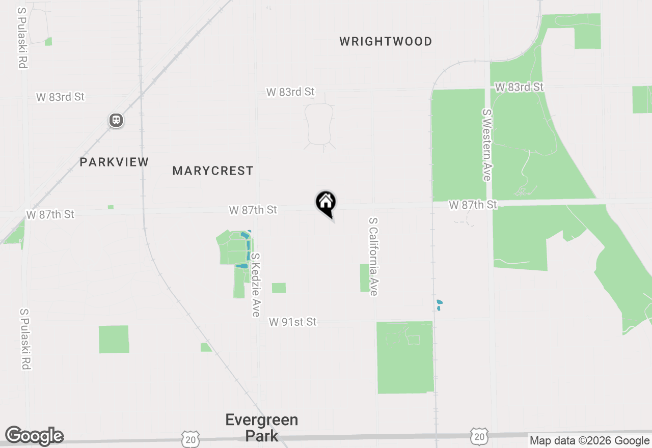 Map of 8736 S Richmond Avenue, Evergreen Park, IL 60805