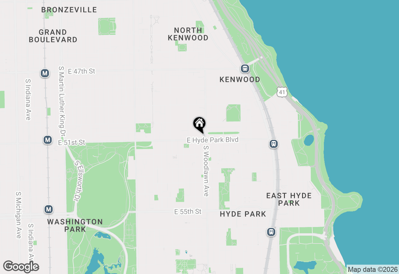 Map of 1140 E Hyde Park Boulevard #3D, Chicago, IL 60615
