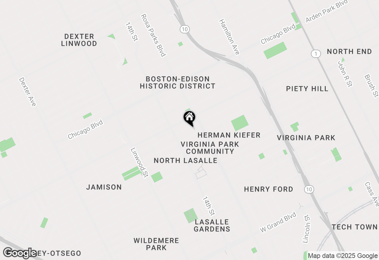 Map of 1975 Taylor Street, Detroit, MI 48206