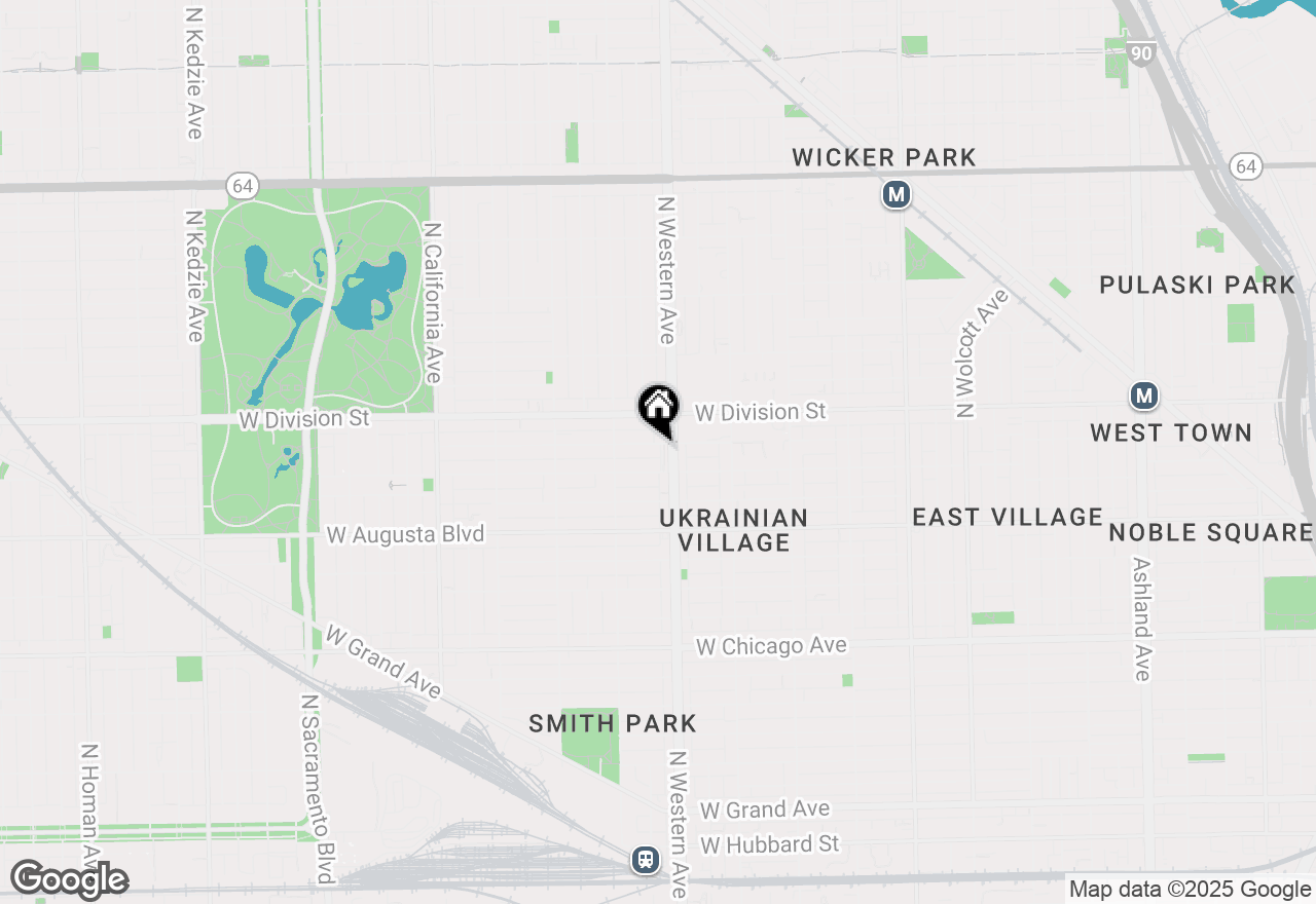 Map of 2413 W Haddon Avenue #1, Chicago, IL 60622