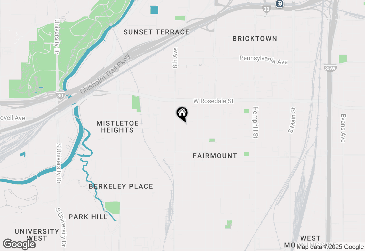 Map of 1317 Hurley Avenue, Fort Worth, TX 76104