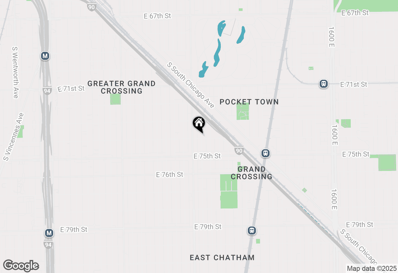 Map of 820 E 74th Street, Chicago, IL 60619