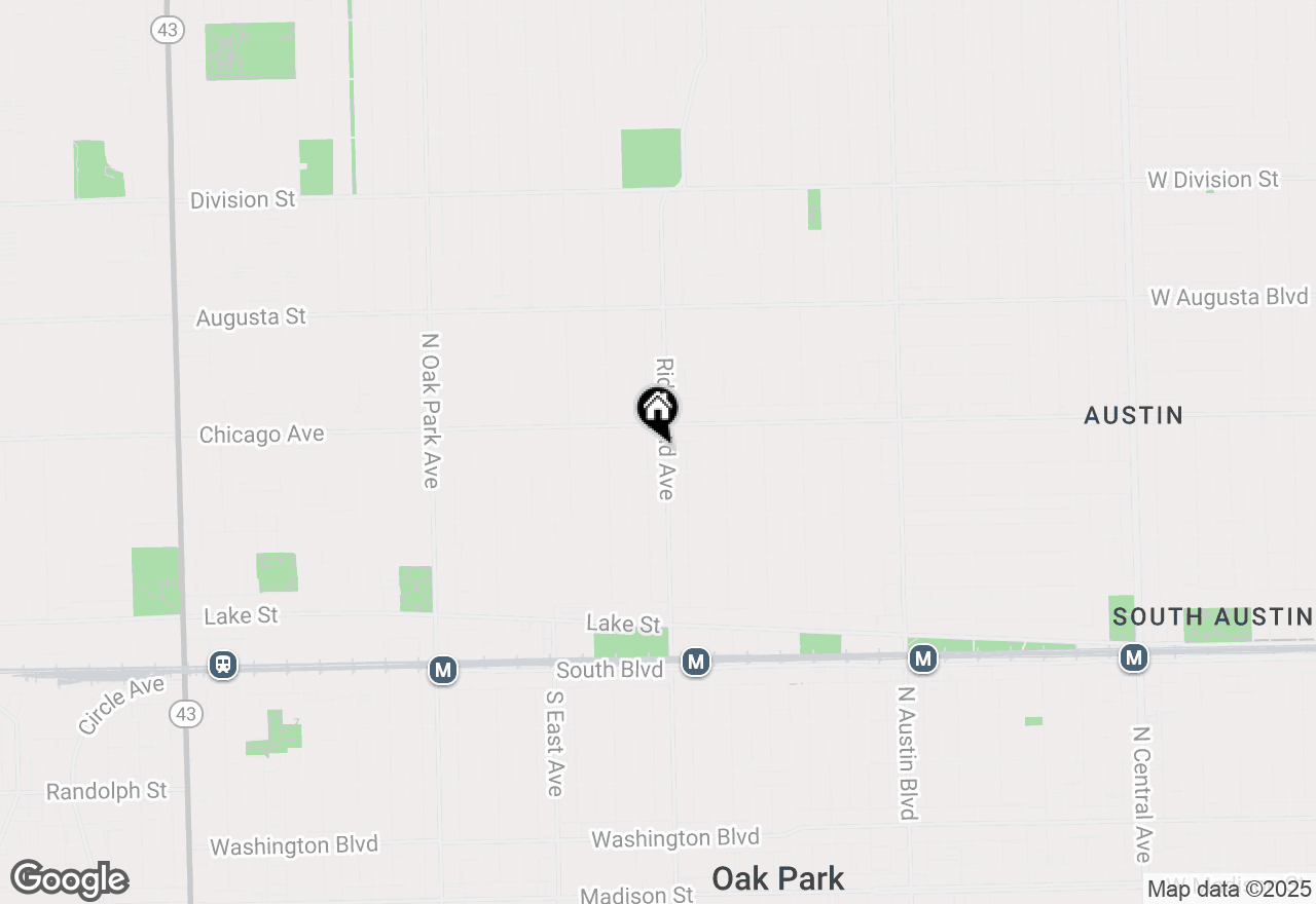 Map of 415 N Ridgeland Avenue, Oak Park, IL 60302