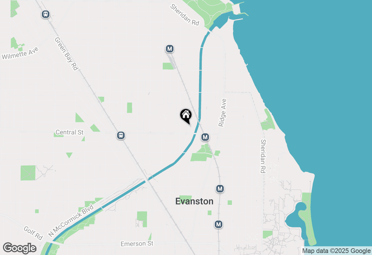 Map of 1219 Central Street #B, Evanston, IL 60201