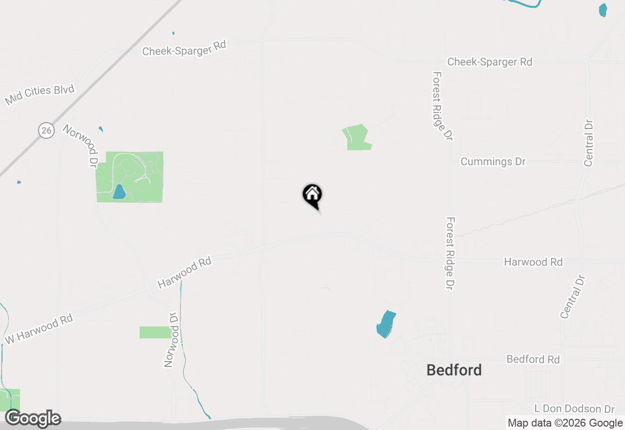 Map of 3120 Spring Grove Drive, Bedford, TX 76021